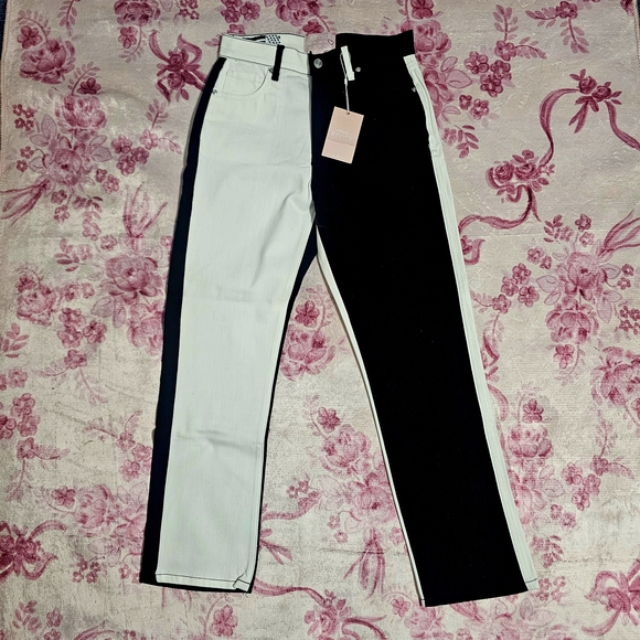 REVICE Denim - REVICE Black and White Straight Leg Jeans